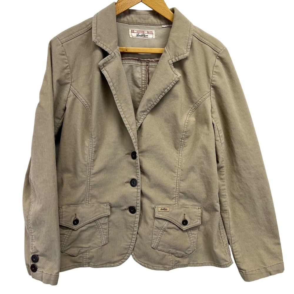 Levi Strauss Signature Corduroy Medium Blazer Jacket Tan VTG Y2K NO TAG READ
